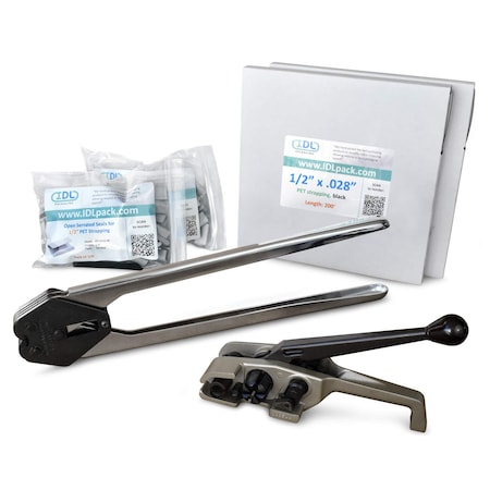 Idl Packaging 1/2" HD Polyester Strapping Kit, 400 Ft. Tensioner/Sealer PM.PSK.12.400